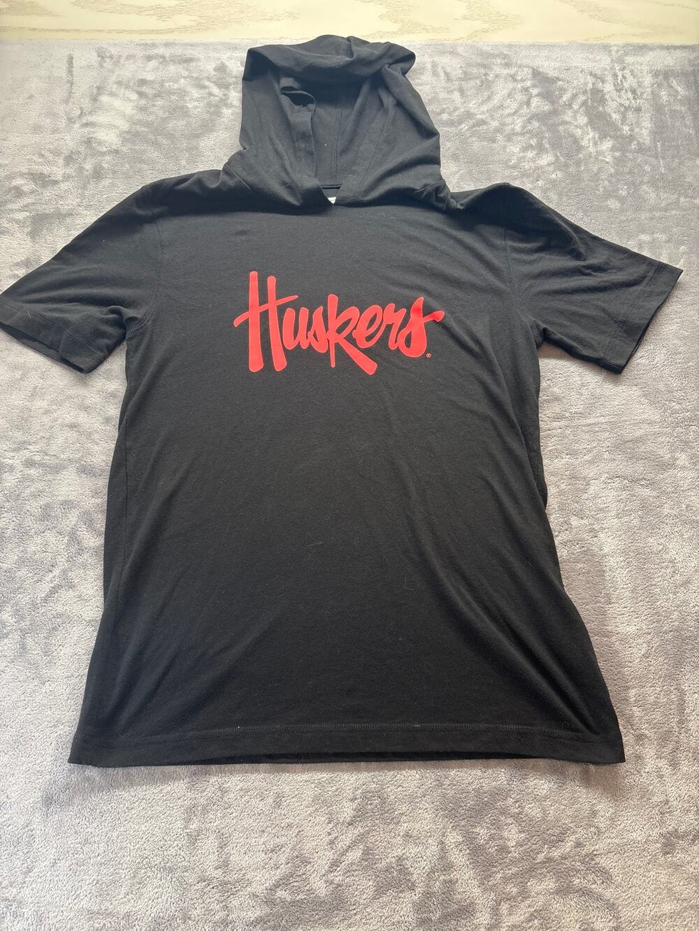 Fanatics Nebraska Cornhuskers Hoodie Shirt Men’s M Black Short Sleeve Huskers
